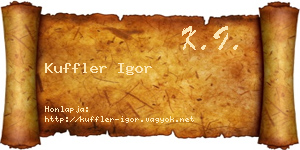 Kuffler Igor névjegykártya